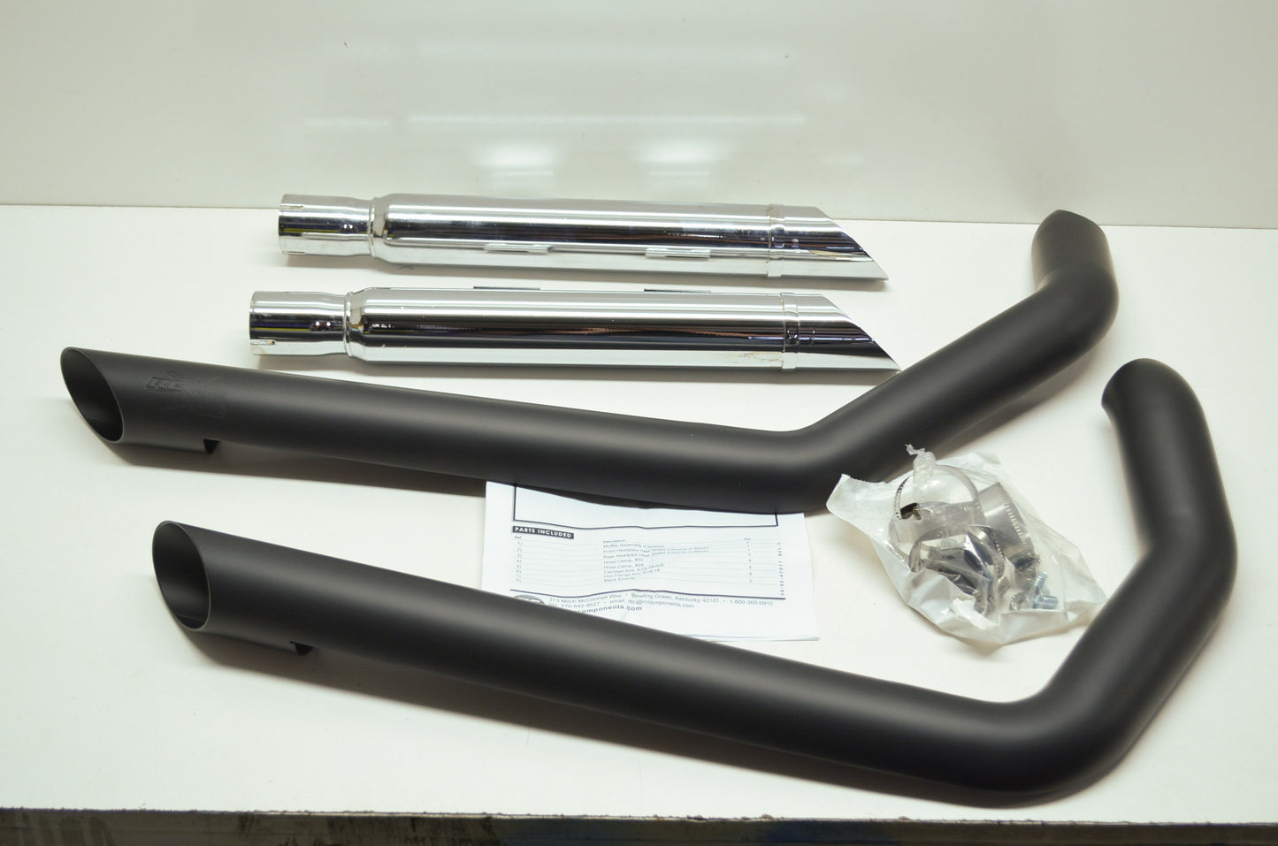 RC Components RCX104B Slip On Slash Cut Black Ceramic 06-10 Harley Sportster NOS