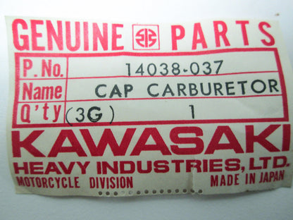 OEM Kawasaki 14038-037 Carburetor Cap NOS