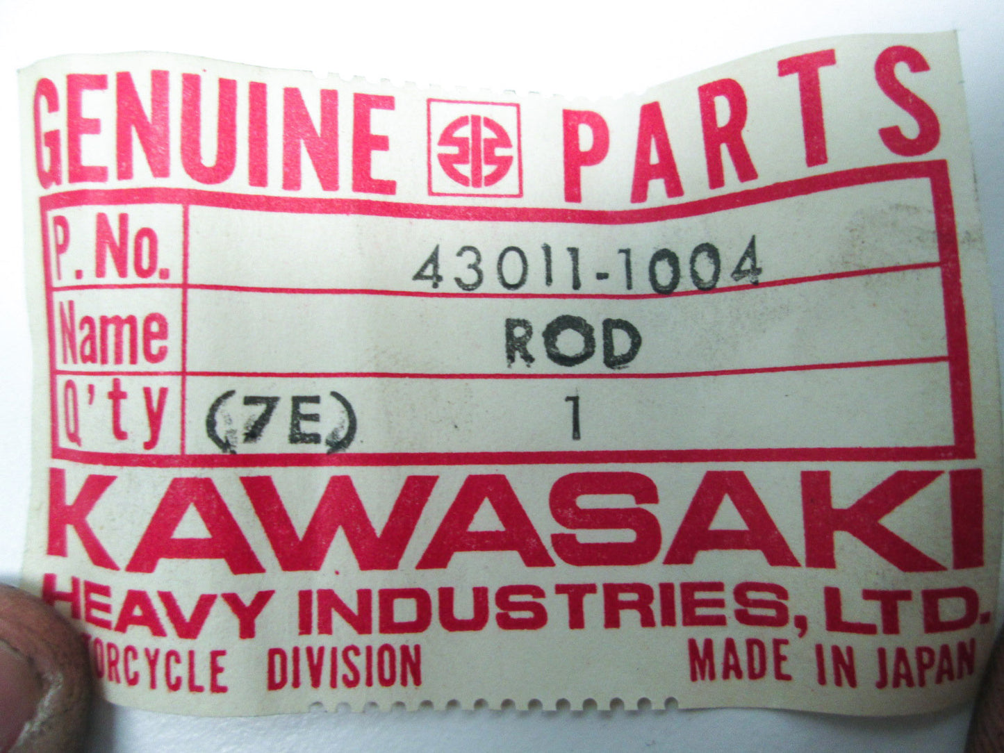 OEM Kawasaki 43011-1004 Brake Rod NOS