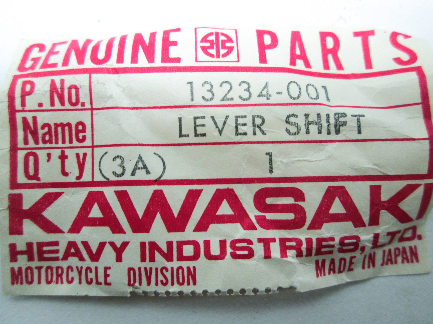OEM Kawasaki 13234-001 Shift Lever NOS