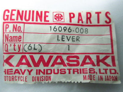 OEM Kawasaki 16096-008 Oil Pump Cable Lever NOS
