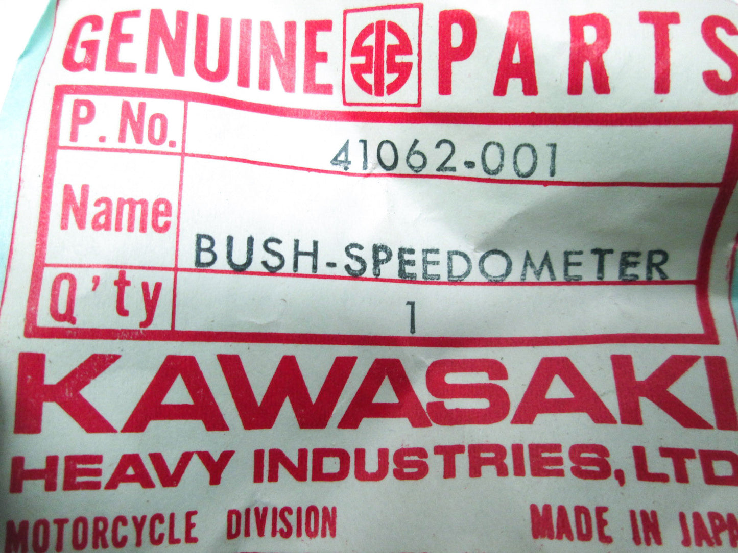 OEM Kawasaki 41062-001 Speedometer Cable Bushing NOS