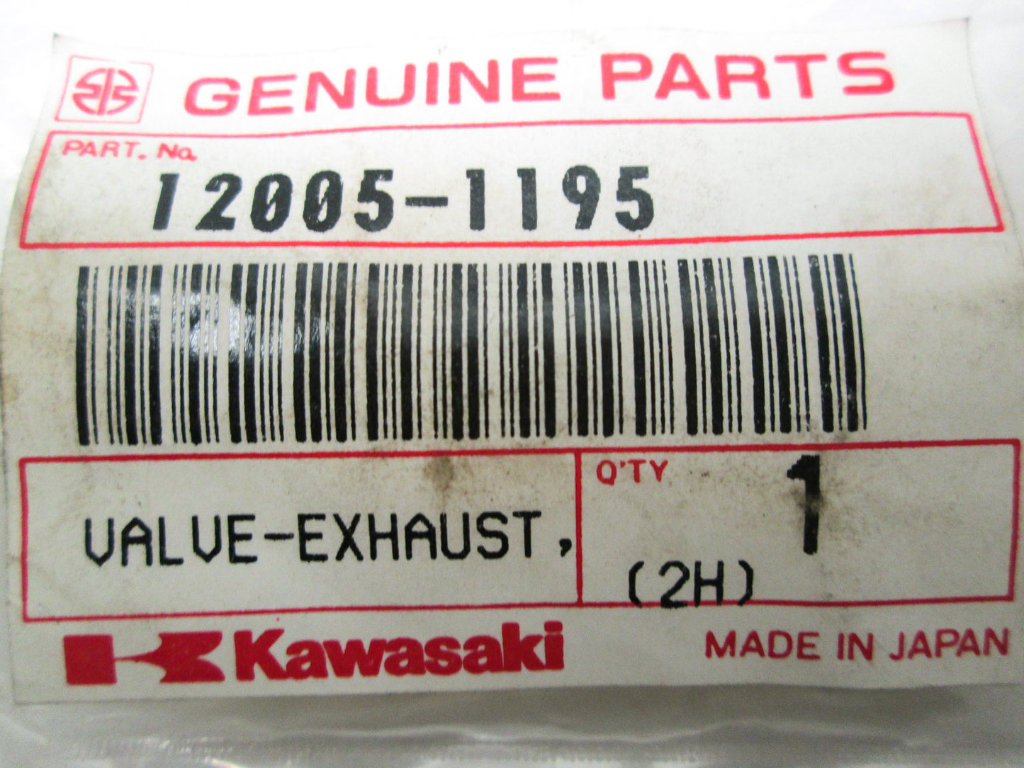 OEM Kawasaki 12005-1195 Right Exhaust Valve NOS