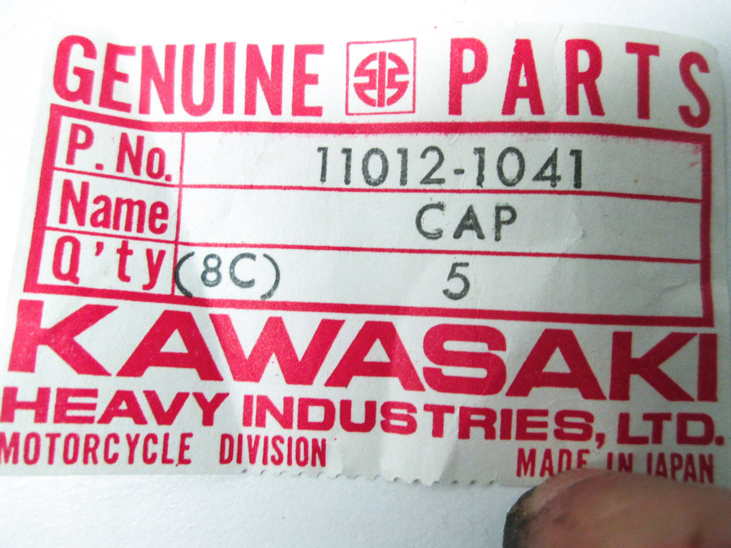 OEM Kawasaki 11012-1041 Limiter Cap NOS