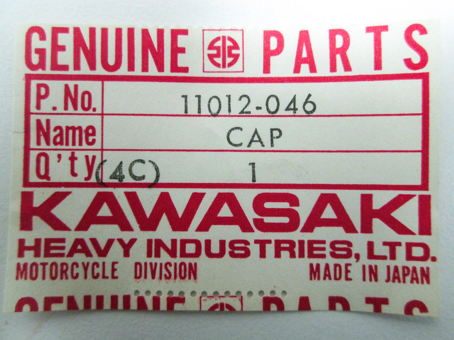 OEM Kawasaki 11012-046 Air Cleaner Cap NOS