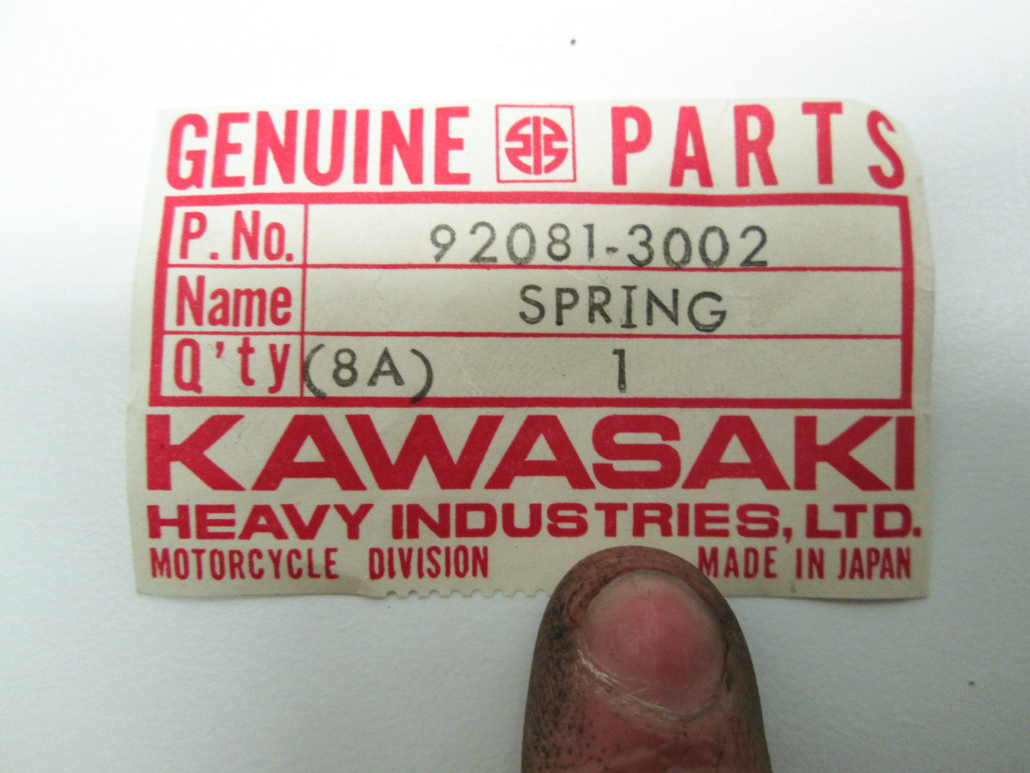 OEM Kawasaki 92081-3002 Spring NOS
