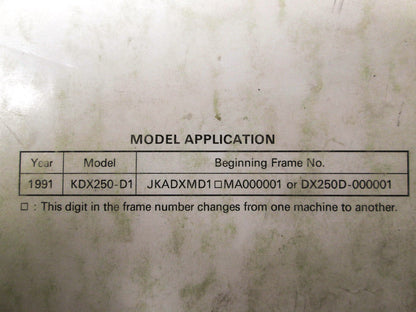 OEM Kawasaki 99924-1143-51 Service Manual Supplement KDX250D