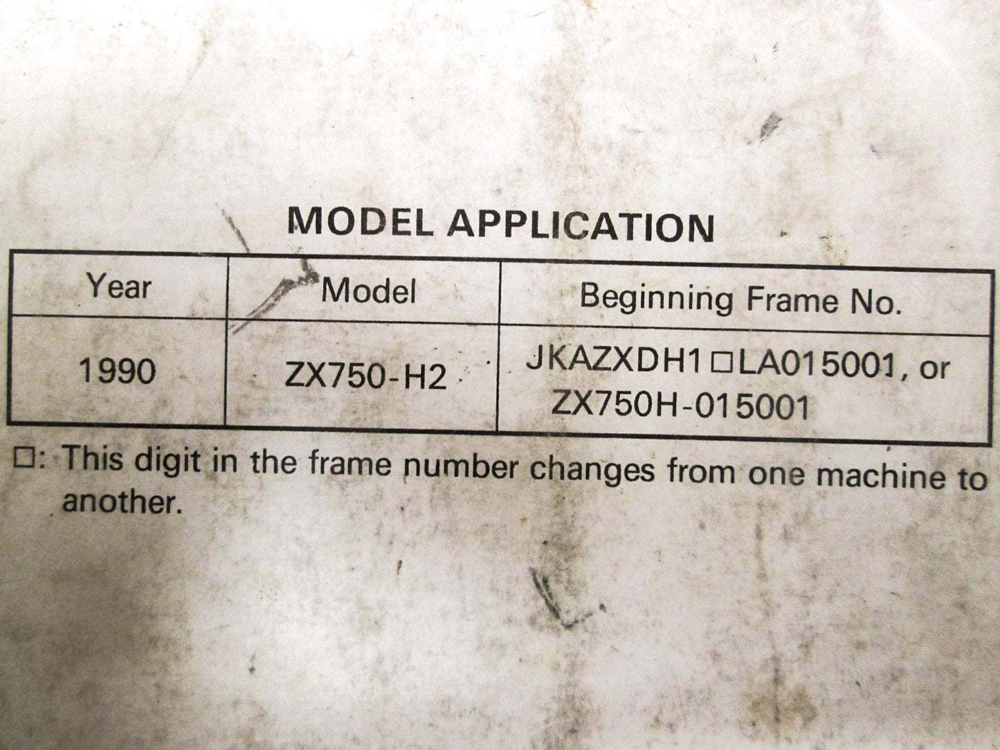 OEM Kawasaki 99924-1126-51 Service Manual Supplement ZX750H2