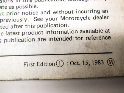 Used Kawasaki 1984 KLR600 Service Manual 99924-1050-01