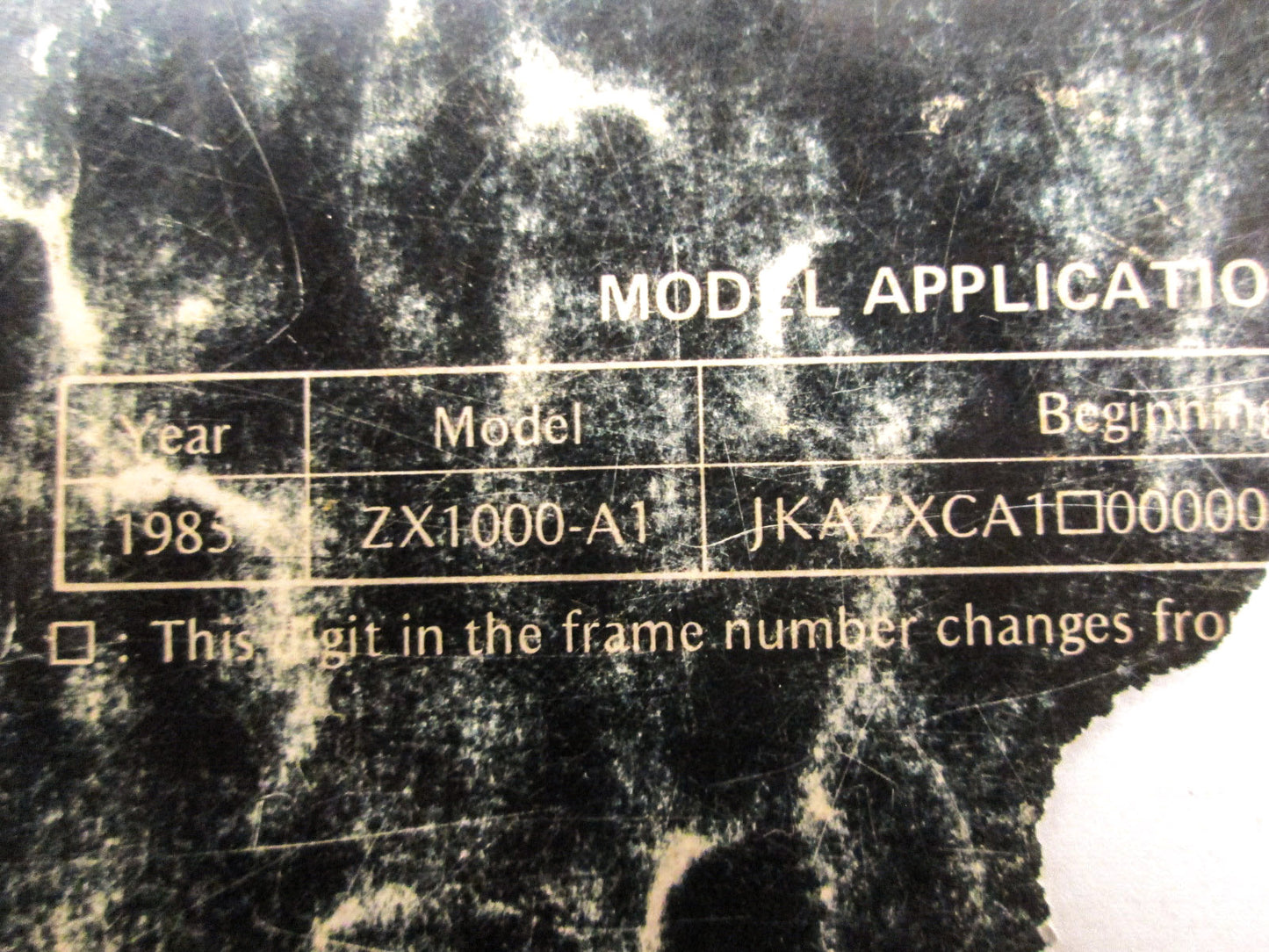 Used Kawasaki 1985 GPZ1000RX Service Manual