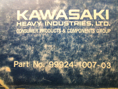 OEM Kawasaki 99924-1007-03 Service Manual KZ650