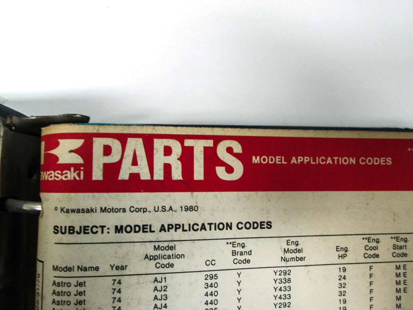 OEM Kawasaki 1966-1981 Snowmobile Parts Catalog