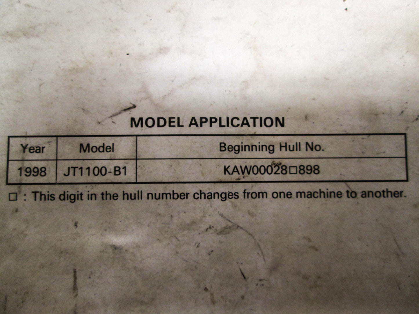 OEM Kawasaki 99924-1221-51 Service Manual JT1100B