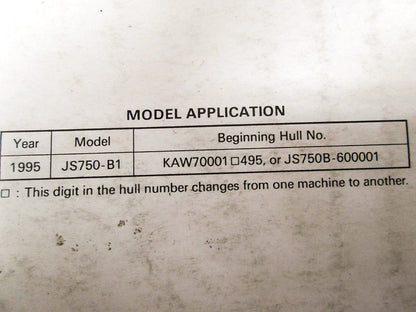 OEM Kawasaki 99924-1189-51 Service Manual Supplement JS750B