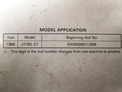 OEM Kawasaki 99924-1238-51 Service Manual Supplement JT750C1
