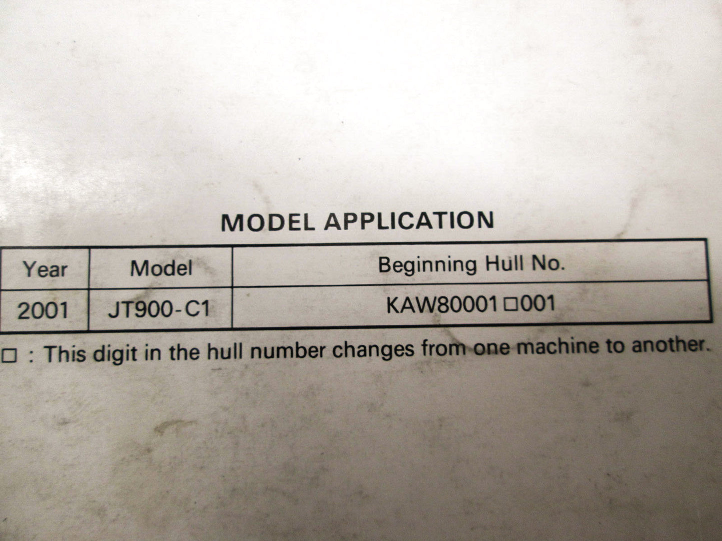 OEM Kawasaki 99924-1264-51 Service Manual Supplement JT900C