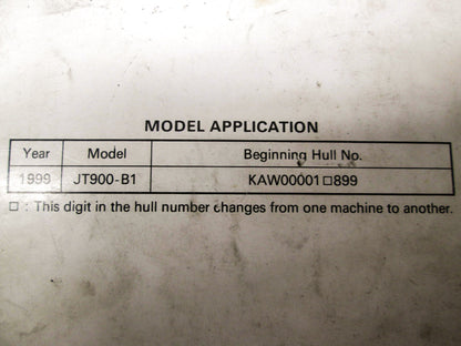 OEM Kawasaki 99924-1242-51 Service Manual Supplement JT900B1