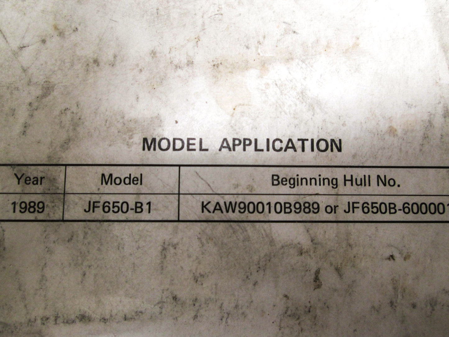 OEM Kawasaki 99924-1122-51 Service Manual Supplement JF650B
