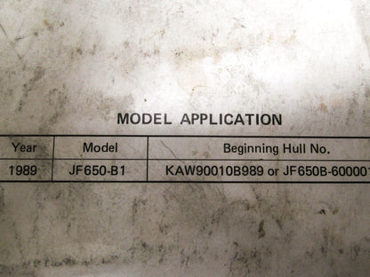 OEM Kawasaki 99924-1122-51 Service Manual Supplement JF650B