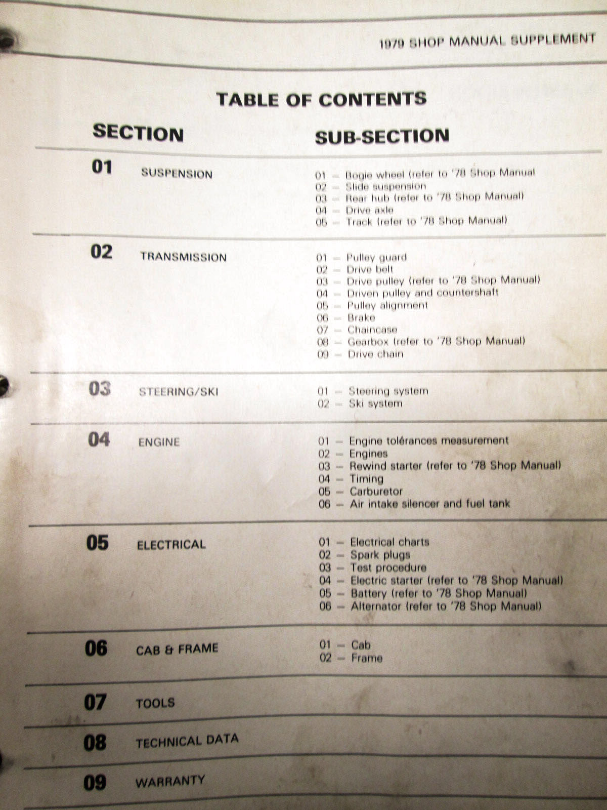 OEM Ski Doo 1979 Snowmobile Service Manual