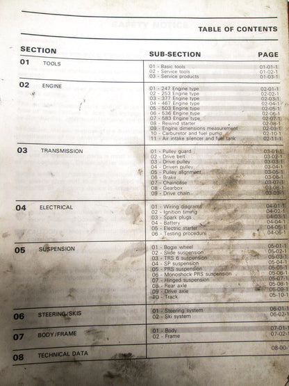OEM Ski-Doo 1989 Snowmobile Service Manual