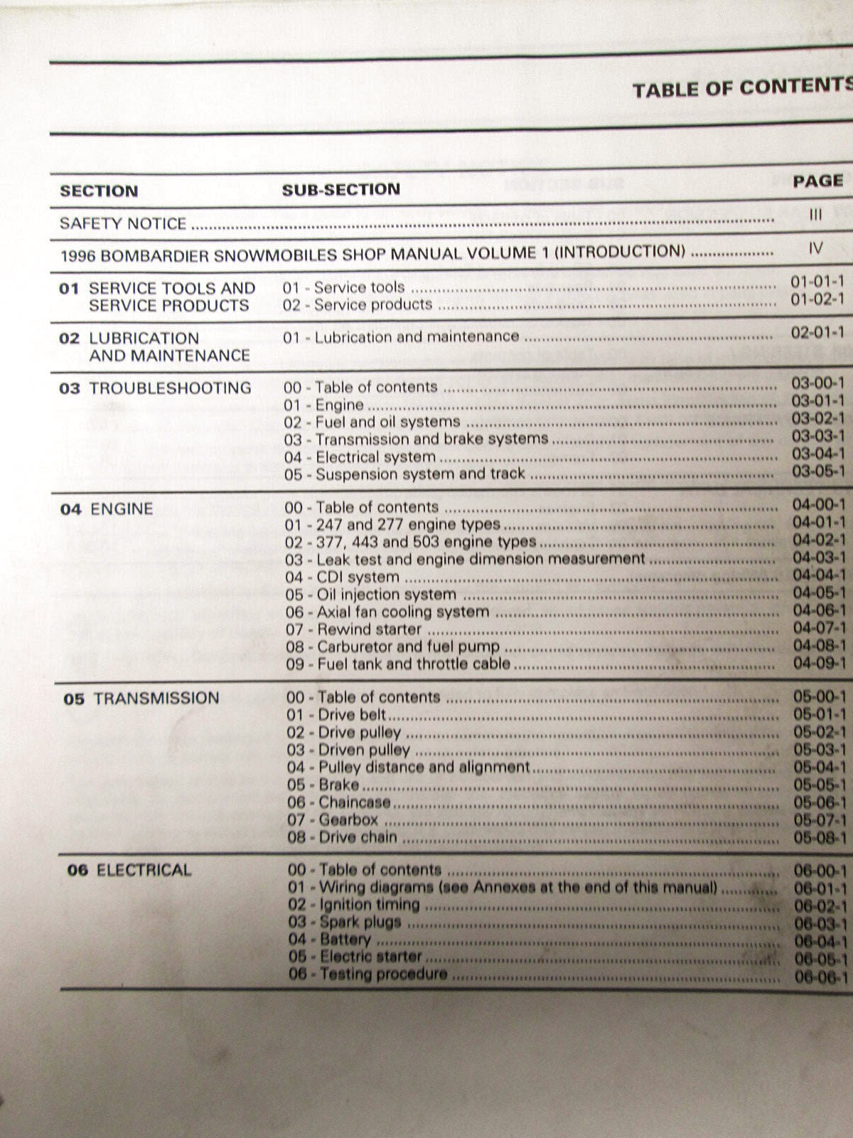 OEM Ski Doo 1996 Snowmobile Service Manual