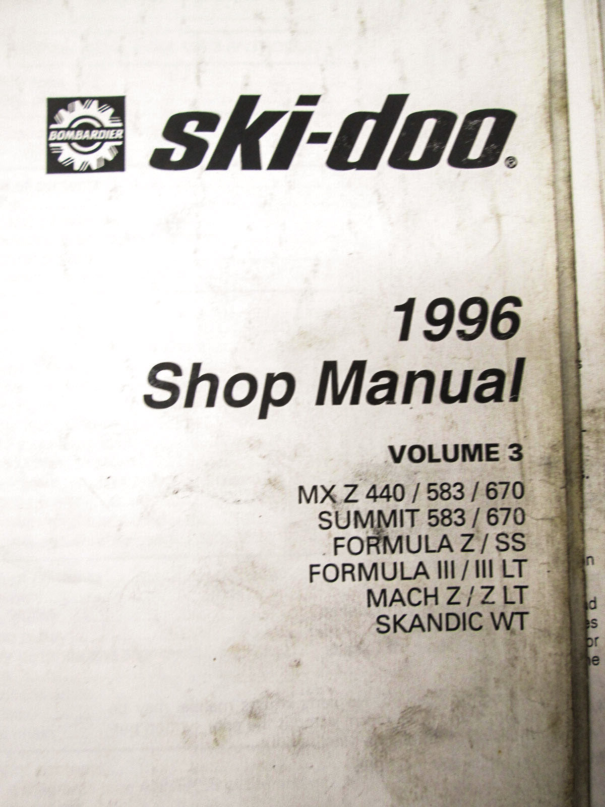 OEM Ski Doo 1996 Snowmobile Service Manual