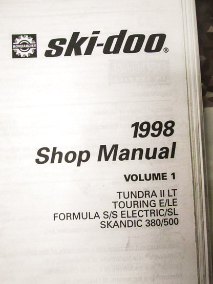 OEM Ski Doo 1998 Snowmobile Service Manual 484068000