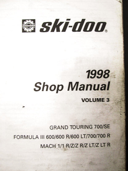 OEM Ski Doo 1998 Snowmobile Service Manual 484068400