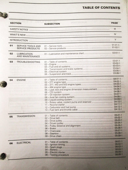 OEM Ski Doo 2000 Snowmobile Service Manual 484200011
