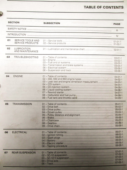 OEM Ski Doo 2000 Snowmobile Service Manual 484200015