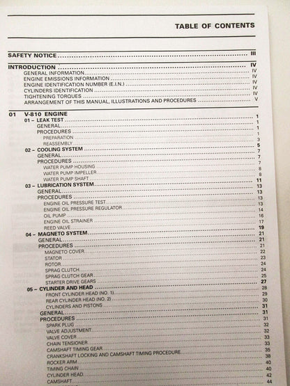 OEM Bombardier Rotax V-810 Engine Service Manual 219100230