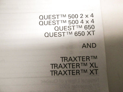 OEM Bombardier 2003 Traxter & Quest Service Manual 704100023