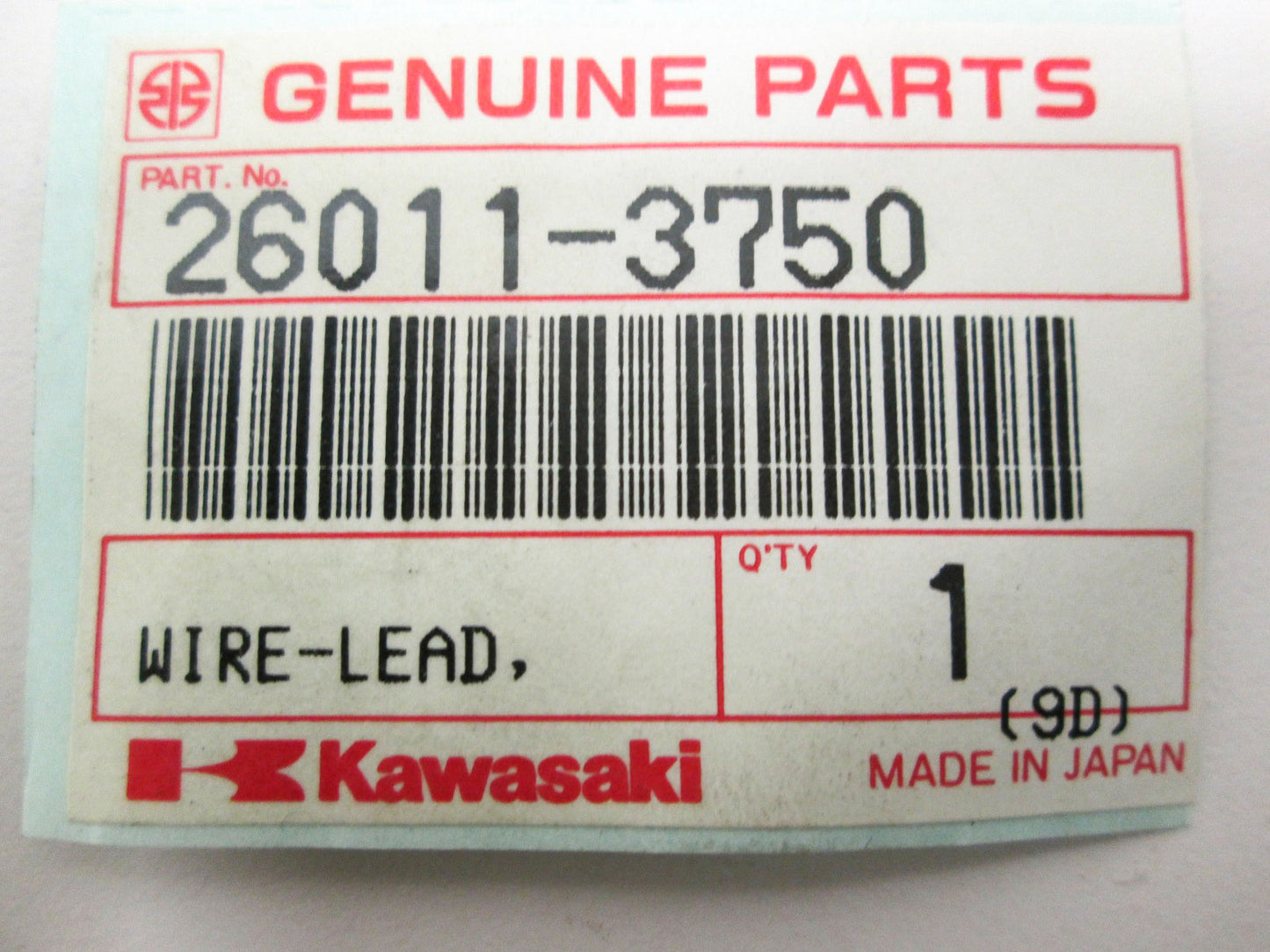 NEW OEM Kawasaki Battery Cable Positive 89-90 Jet Mate JB 650 26011-3750 NOS