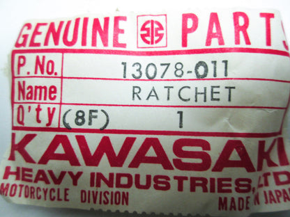 OEM Kawasaki 13078-011 Kick Shaft Ratchet NOS
