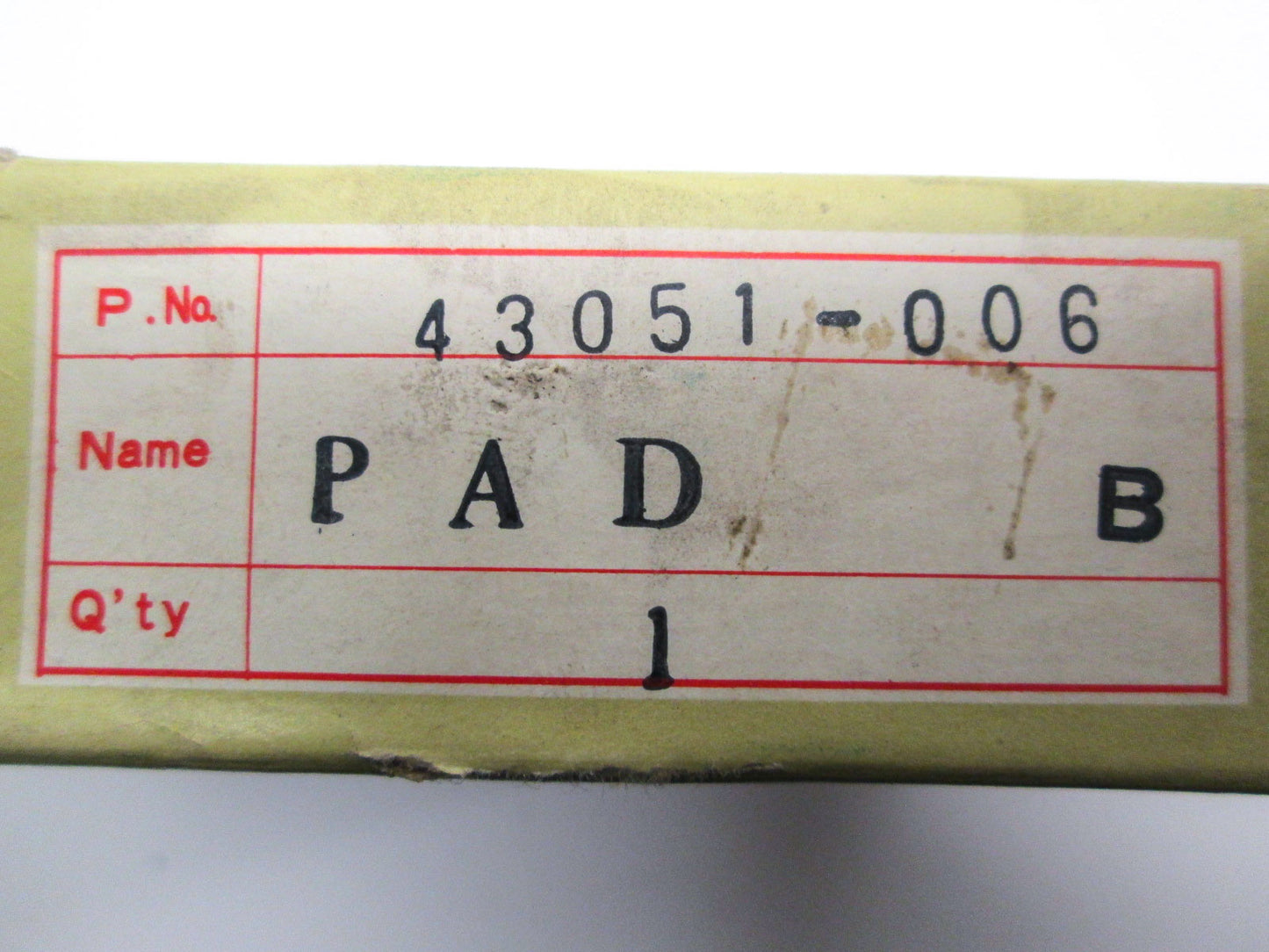 OEM Kawasaki 43051-006 Pad B NOS