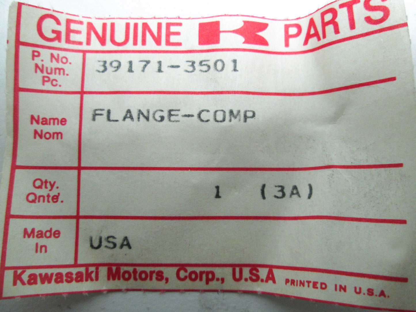 NEW OEM Kawasaki Bearing Flange Snowmobile 78-79 Intruder 39171-3501 NOS