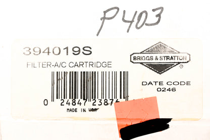 OEM Briggs & Stratton 394019S, 4136 Air Filter NOS