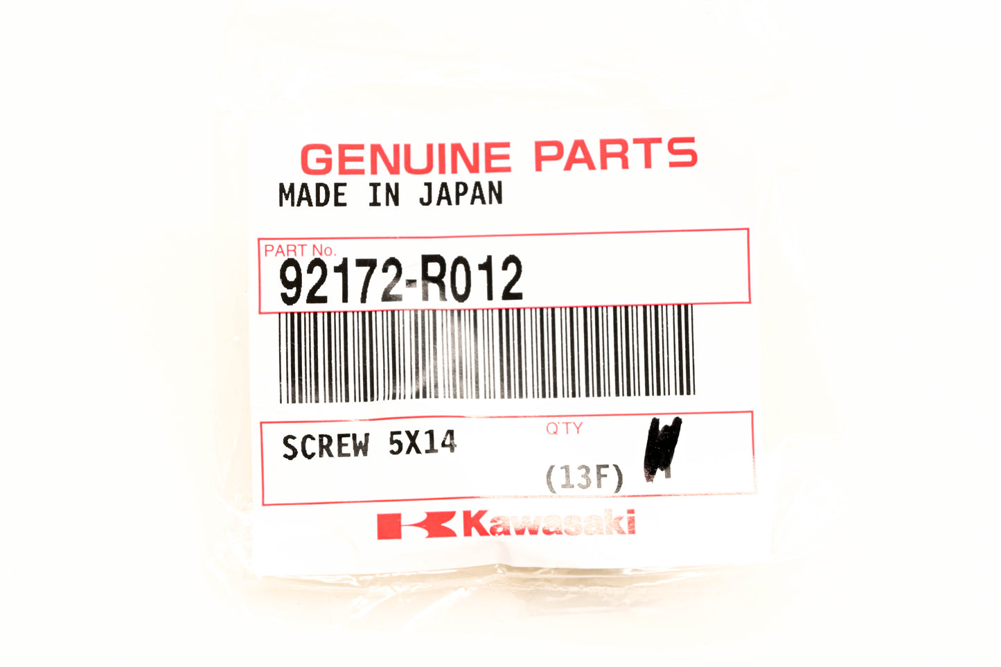 OEM Kawasaki 92172-R012 5X14 Screw Qty 2 NOS