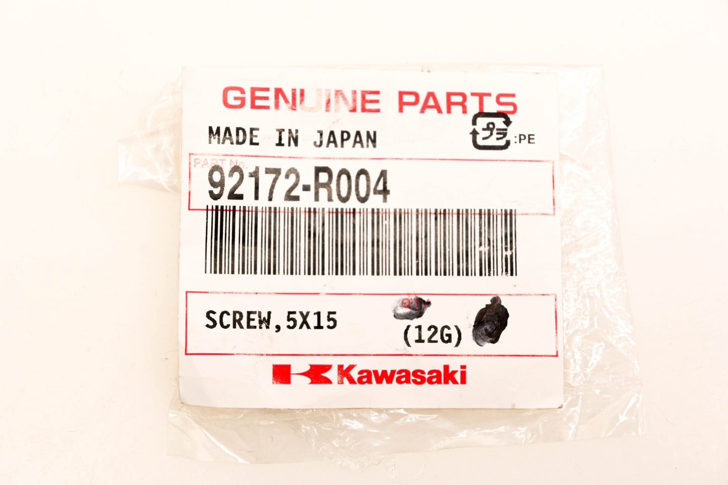 OEM Kawasaki 92172-R004 Screw 5x15 NOS