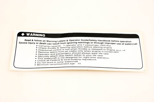 Aftermarket 219900276 Warning Decal NOS