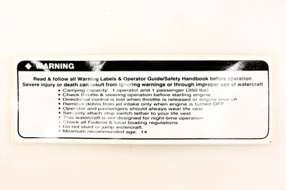 Aftermarket 219900276 Warning Decal NOS