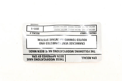 Aftermarket 704902938 EPA Recall Decal NOS