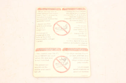 Aftermarket 516002744, 2011-1 Warning Decal NOS