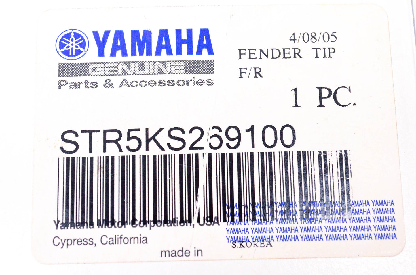 New OEM Yamaha STR-5KS26-91-00 Fender Tip NOS