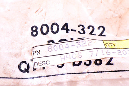 New OEM Arctic Cat 8004-322 Bolt 7/16-20X3.25 NOS