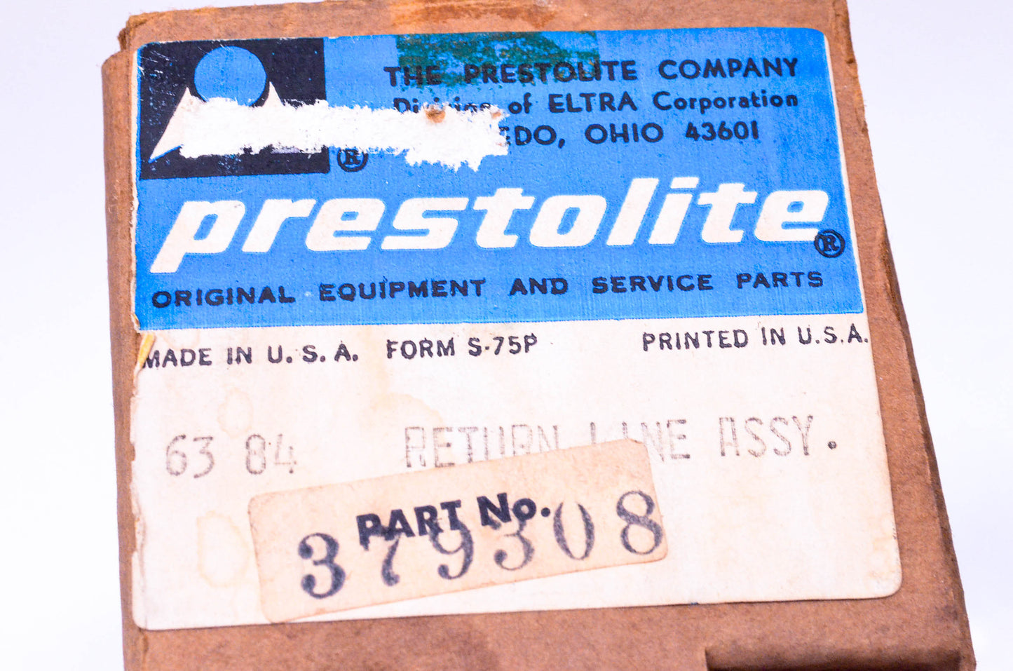 Prestolite 379308 Return Line NOS