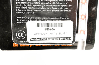 Street FX 1046283 Whip Light Kit 12" Blue NOS