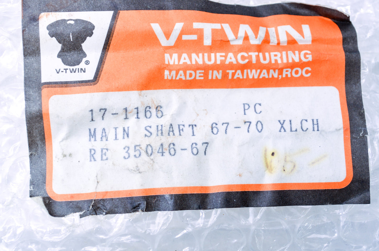 V-Twin 17-1166, 35046-67 Transmission Main Shaft Harley XLCH 1967 1968 1969 1970