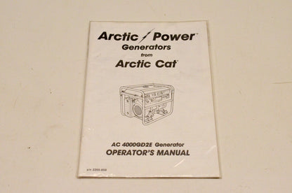 New OEM Arctic Cat 2255-658 AC4000GD2E Generator Operator's Manual NOS